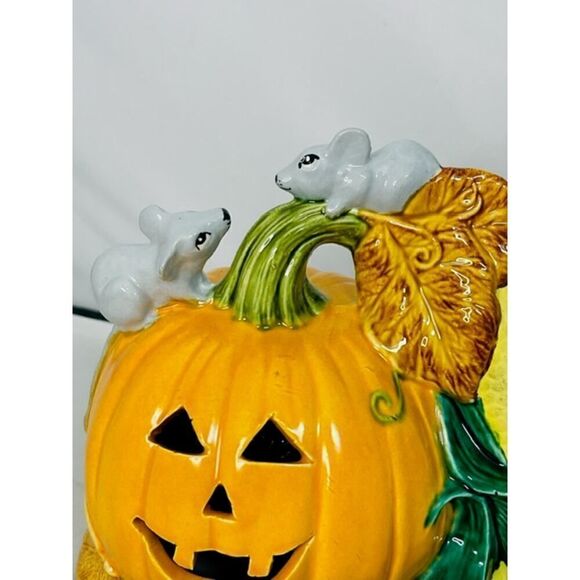 Halloween Jack O Lantern Mice Mouse Light Working 1987 - Picture 5 of 7